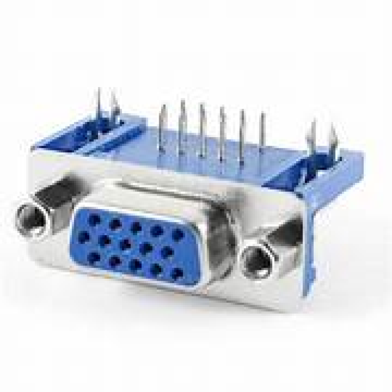 DB15 Blue Color PCB Mount VGA Connector