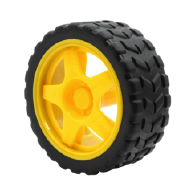 Yellow Plastic Tire Wheel 66mm
