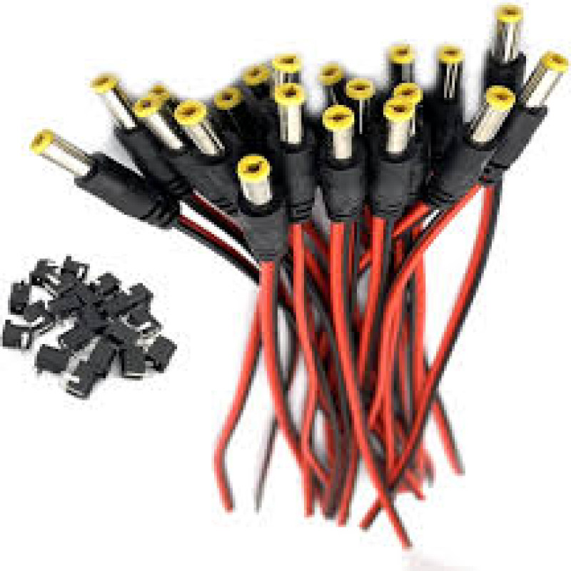 DC Power Jack and Socket DC-005 Barrel Connector with Cable 5.5×2.1mm Female